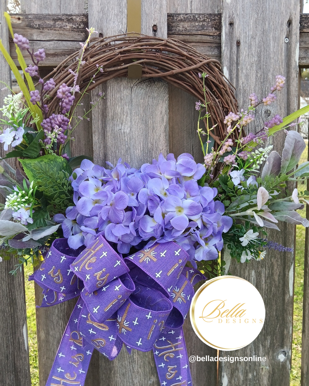 Purple Grace Resurrection Wreath – Elegant Easter & Spring Décor