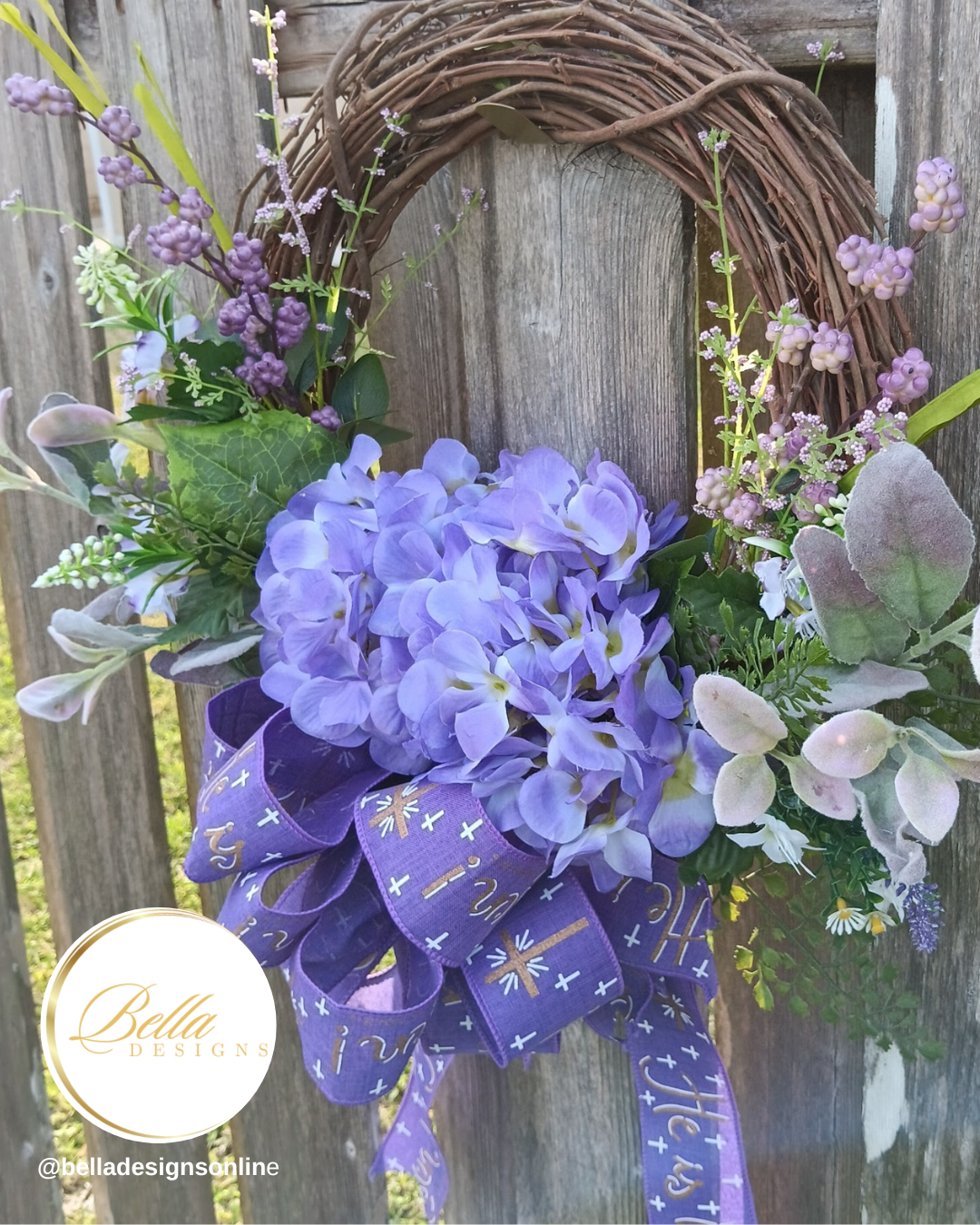 Purple Grace Resurrection Wreath – Elegant Easter & Spring Décor