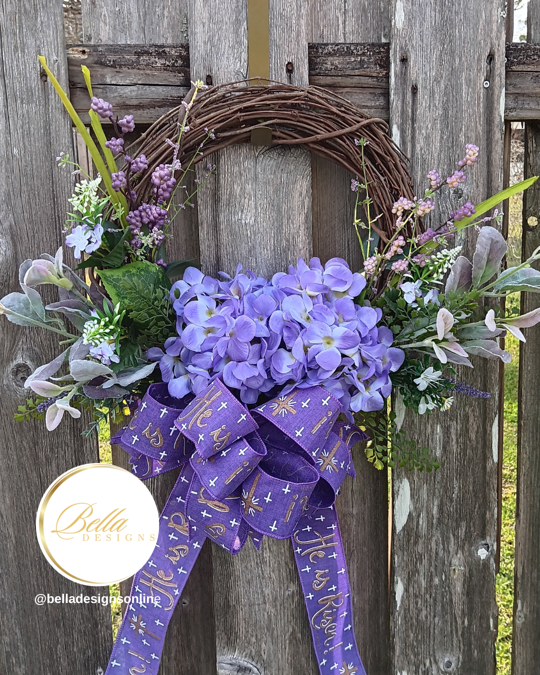 Purple Grace Resurrection Wreath – Elegant Easter & Spring Décor