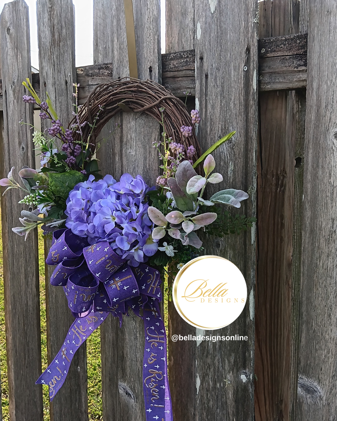 Purple Grace Resurrection Wreath – Elegant Easter & Spring Décor