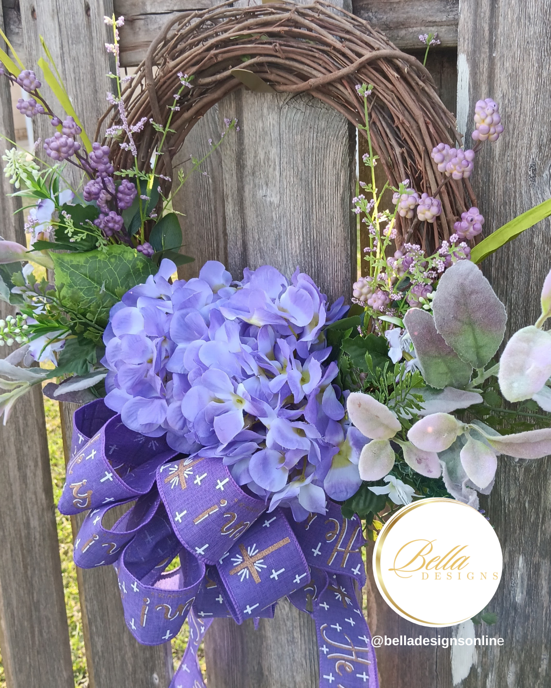 Purple Grace Resurrection Wreath – Elegant Easter & Spring Décor