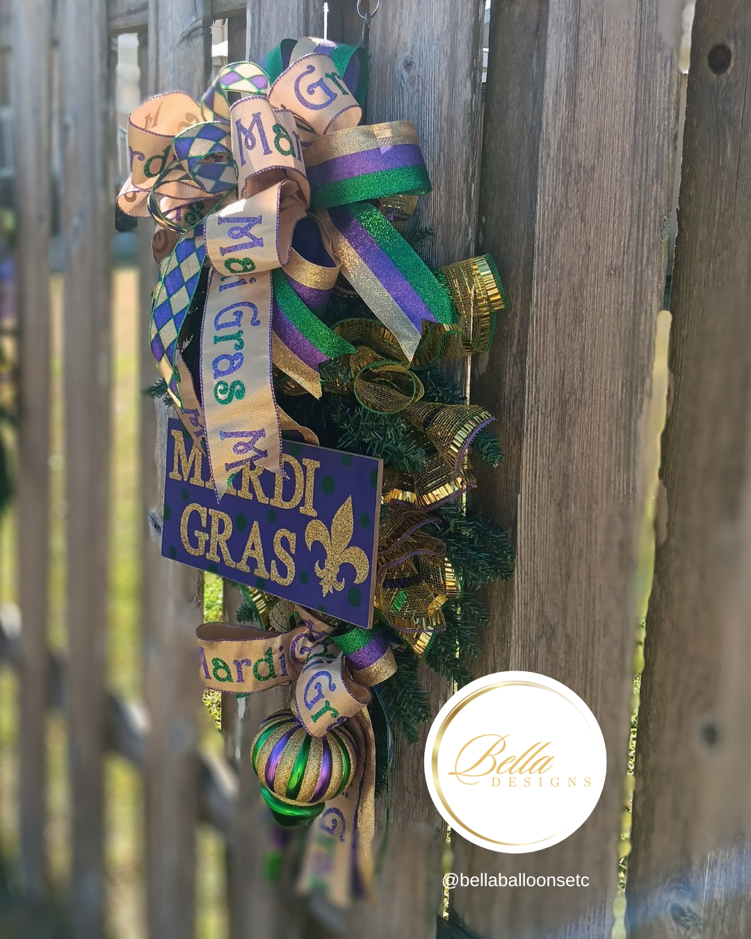 Festive Fleur-de-Lis Mardi Gras Swag