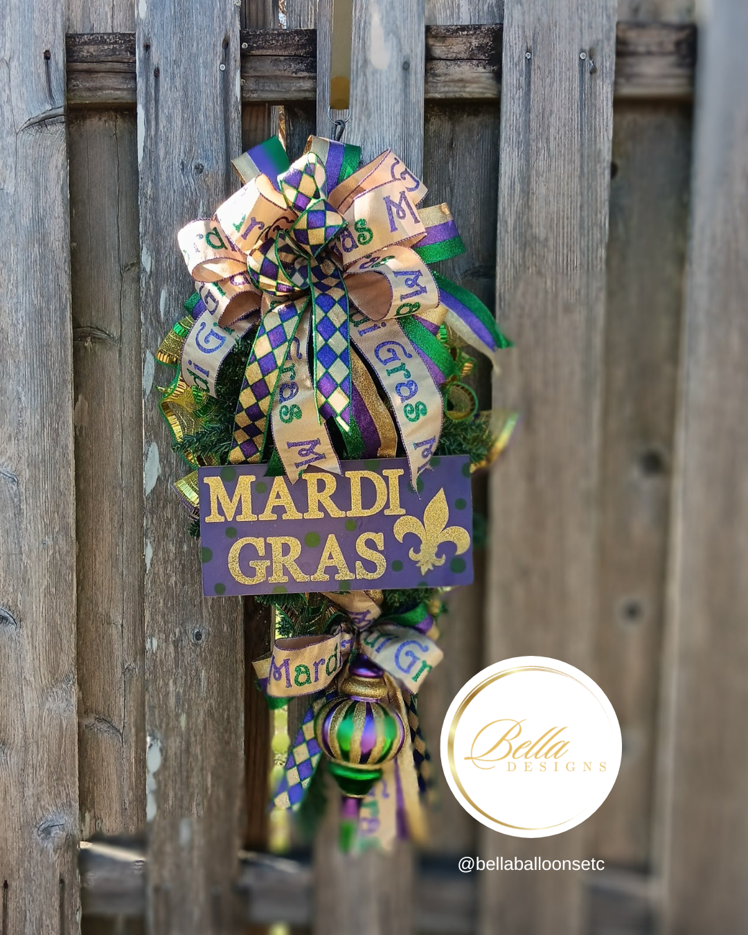 Festive Fleur-de-Lis Mardi Gras Swag