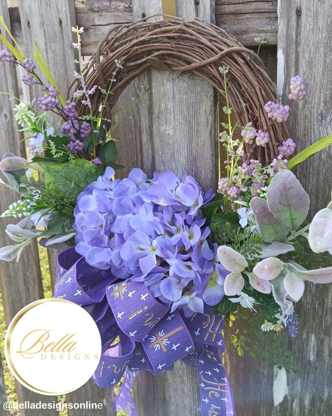 Purple Grace Resurrection Wreath – Elegant Easter & Spring Décor