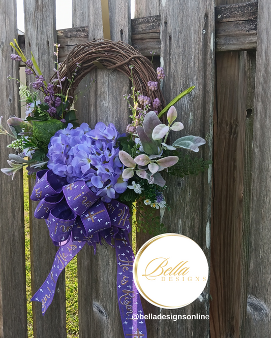 Purple Grace Resurrection Wreath – Elegant Easter & Spring Décor
