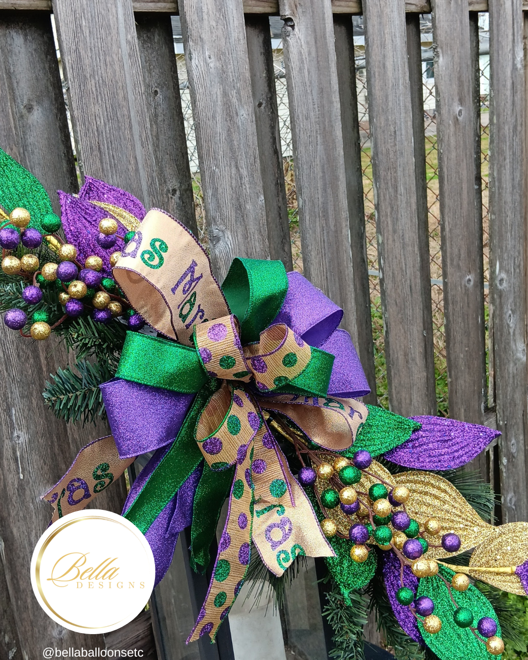 Elegant Mardi Gras Swag – Festive Flair for Any Space