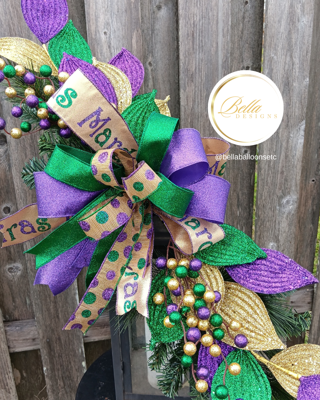 Elegant Mardi Gras Swag – Festive Flair for Any Space