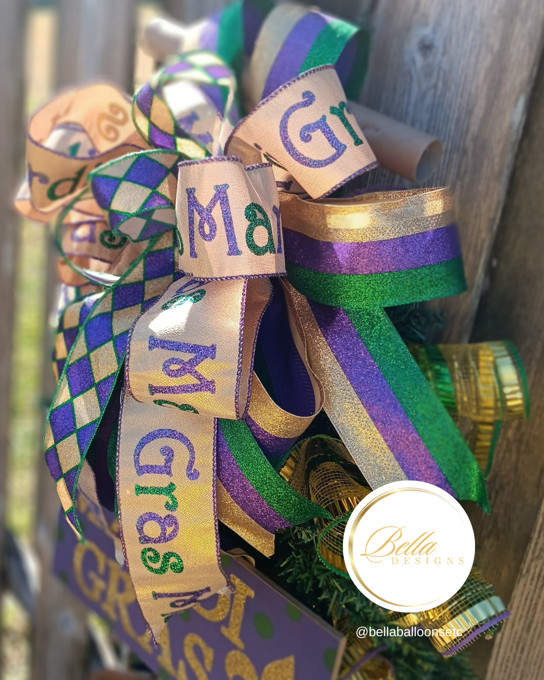 Festive Fleur-de-Lis Mardi Gras Swag