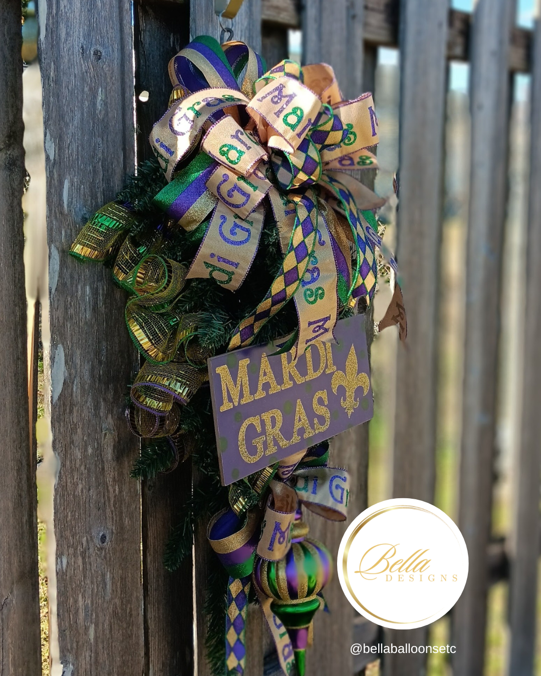 Festive Fleur-de-Lis Mardi Gras Swag