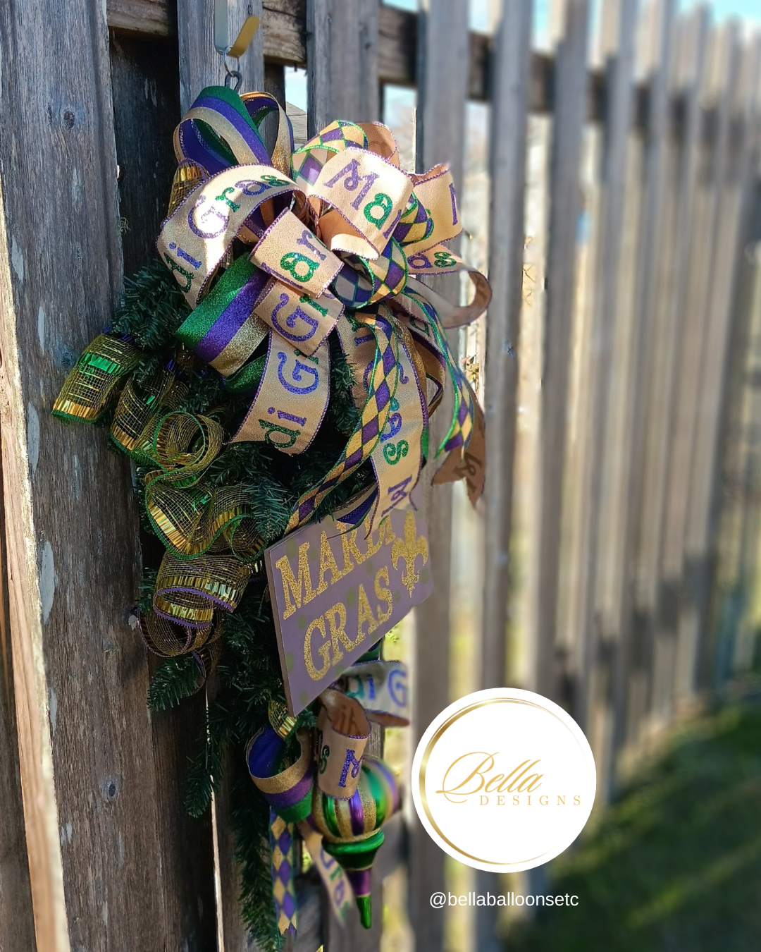 Festive Fleur-de-Lis Mardi Gras Swag